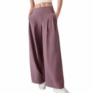 Athleta Women’s Purple Brooklyn Heights High Rise Pleated Wide Leg Pant - 2